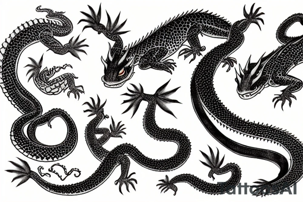 japanese water dragon tattoo idea