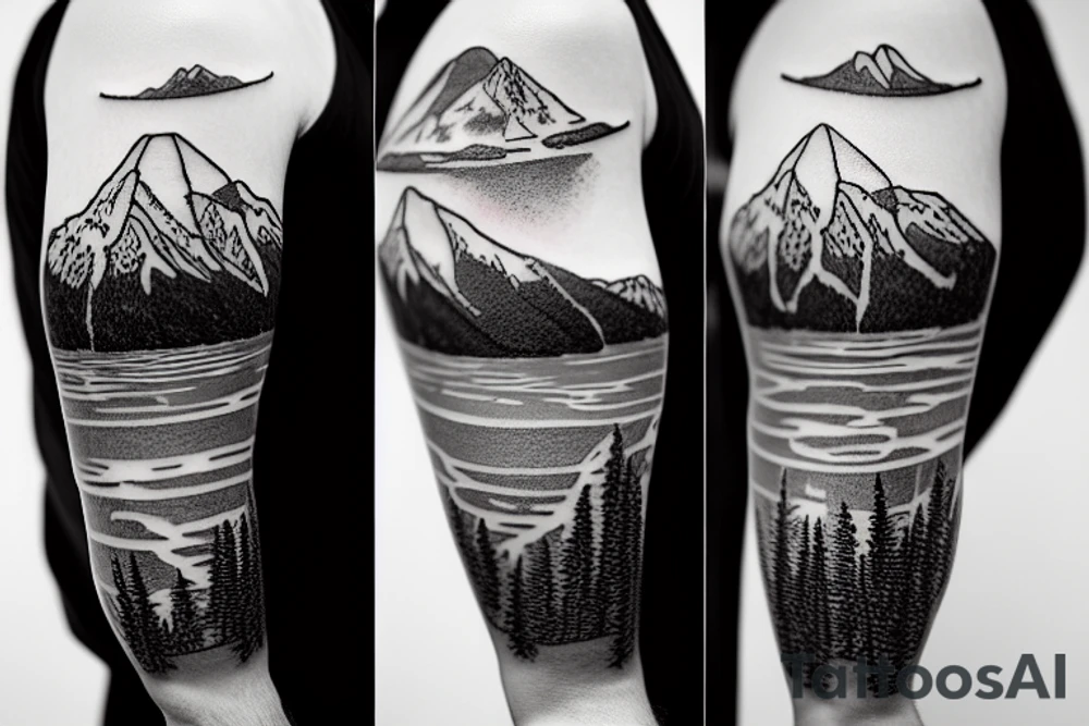 Pacific Northwest mount Rainer and New Zealand aoraki mount cook sleeve tattoo idea Pacific Northwest mount Rainer and New Zealand aoraki mount cook sleeve tattoo idea