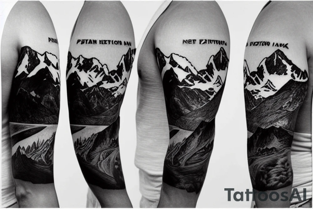 Pacific Northwest mount Rainer and New Zealand aoraki mount cook sleeve tattoo idea Pacific Northwest mount Rainer and New Zealand aoraki mount cook sleeve tattoo idea