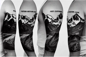 Pacific Northwest mount Rainer and New Zealand aoraki mount cook sleeve tattoo idea