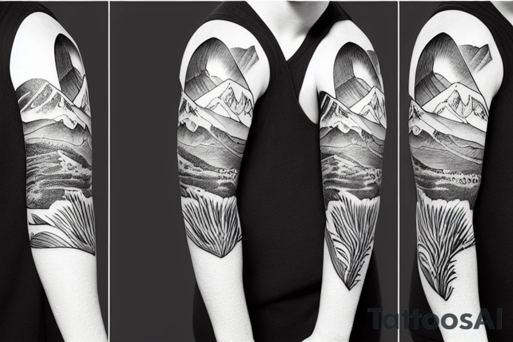 Mount Rainer sleeve northwest New Zealand mount aoraki tattoo idea