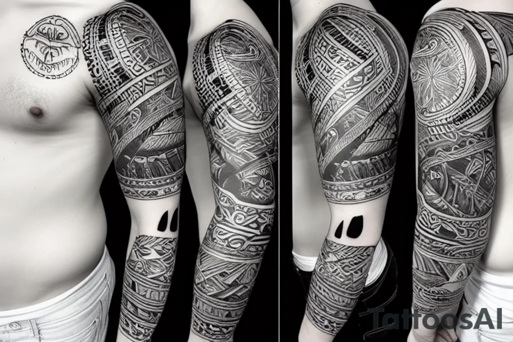 Seattle New Zealand origin sleeve tattoo idea