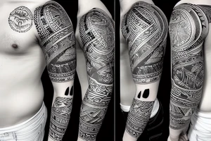 Seattle New Zealand origin sleeve tattoo idea