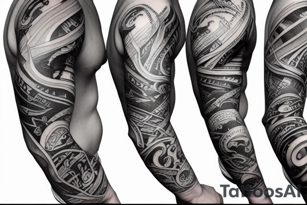 Seattle New Zealand origin sleeve tattoo idea