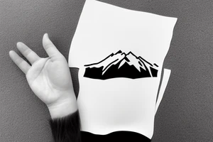 Line art sleeve silhouette of mount Rainer pointing upwards and mount cook in New Zealand upside down like they’re on opposite sides of the earth tattoo idea