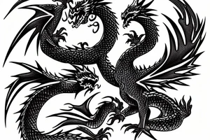 Dragon and phoenix tattoo idea