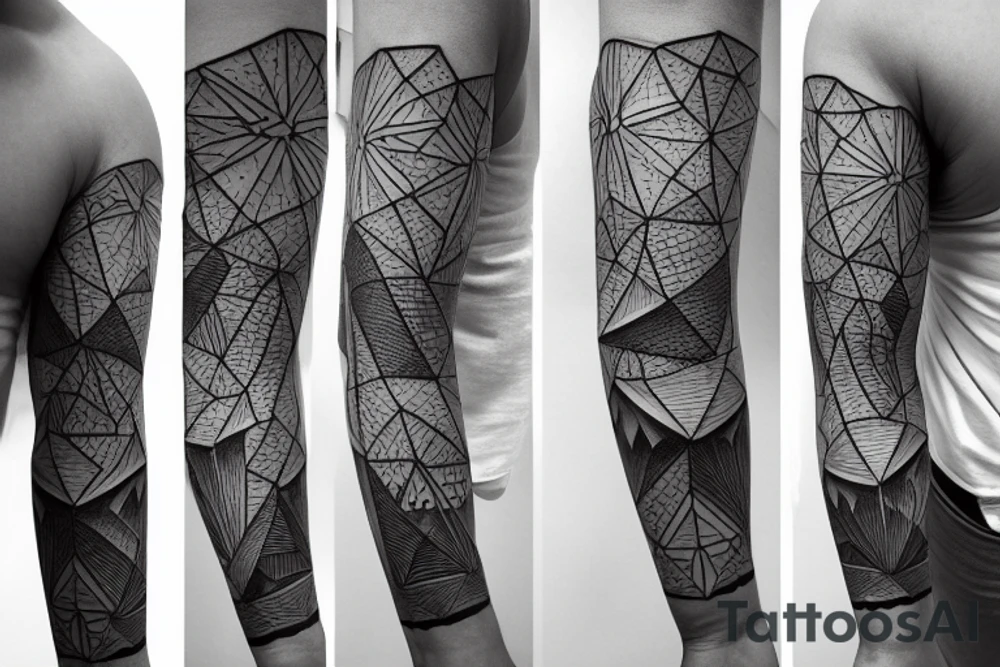 Forearm sleeve with silhouette of a mountain (mount Rainer) with with the peak pointing up the arm and then an mountain range upside down closer to the wrist representing the southern alps in New Zealand tattoo idea