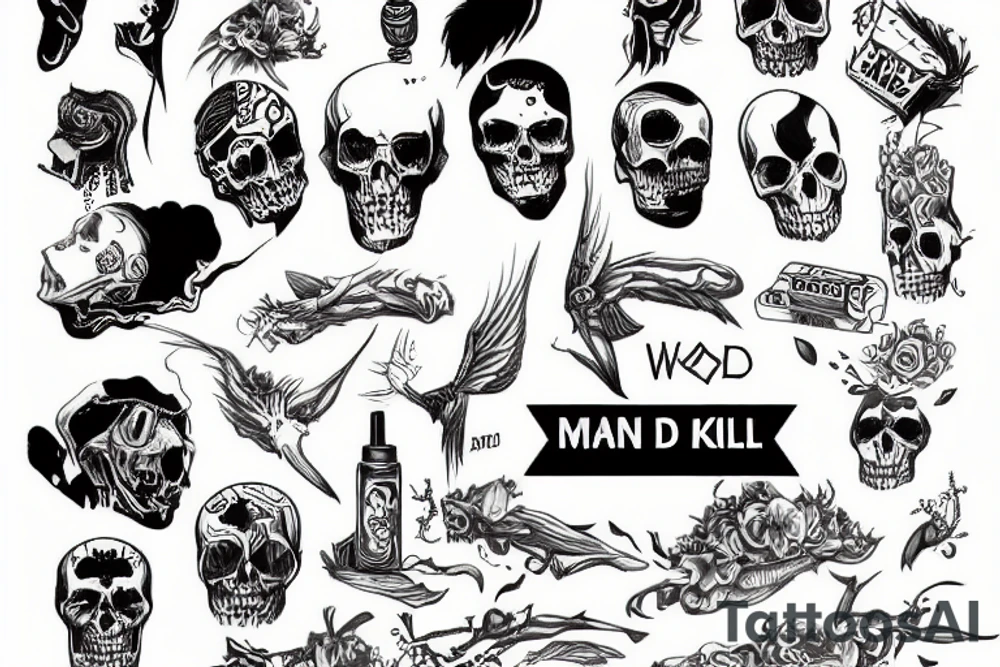 Man kill world tattoo idea