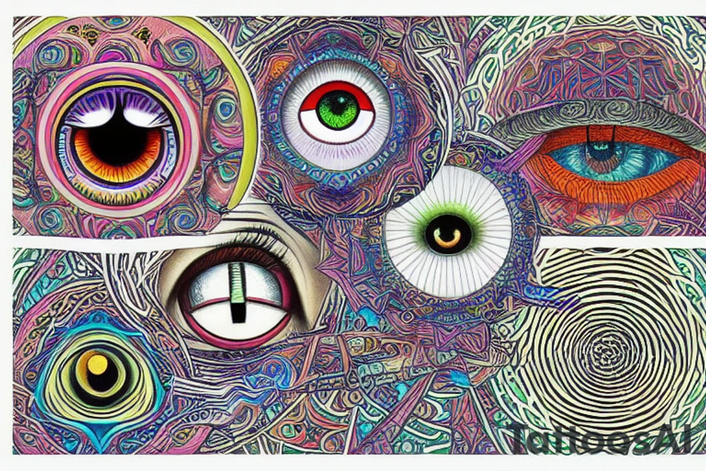 A psychedelic eye, visionary art tattoo idea