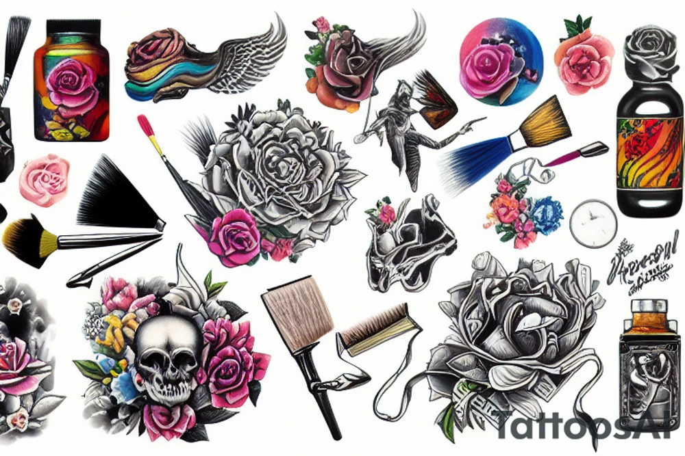a painter painting tattoo idea