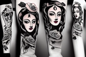 a painter painting a portrait of a beautiful woman tattoo idea