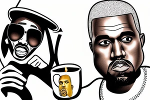 kanye west drinking tea with the queen tattoo idea