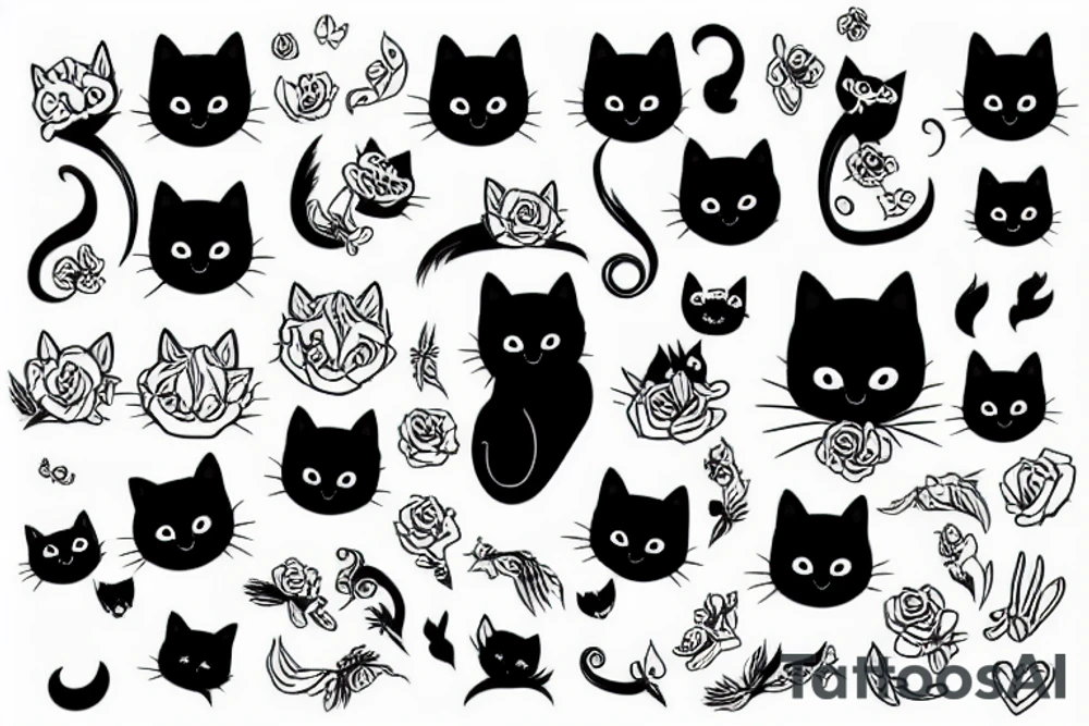 Black cat tattoo idea
