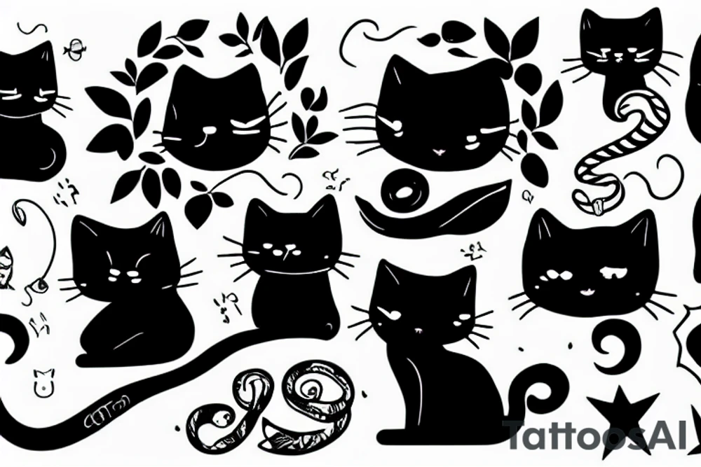 blck cat tattoo idea