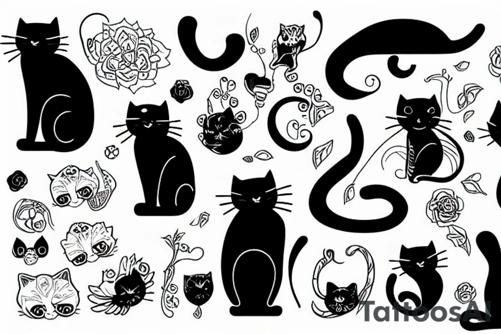 blck cat tattoo idea