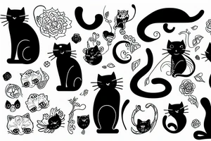 blck cat tattoo idea