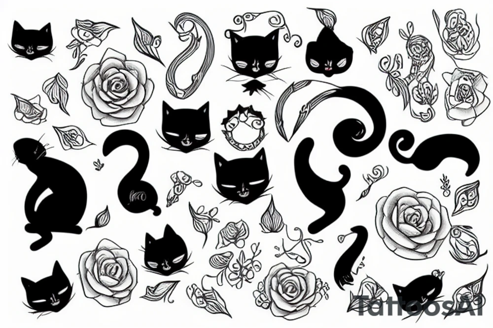 Black cat tattoo idea