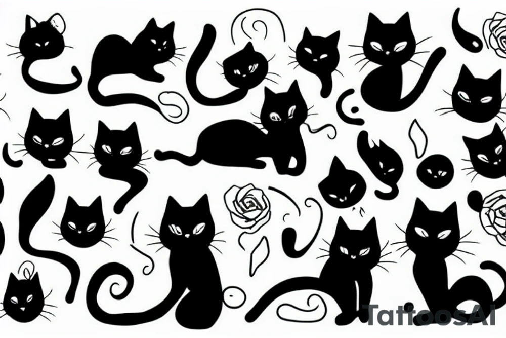 Black cat tattoo idea