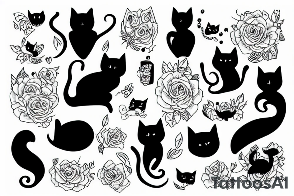 Black cat tattoo idea