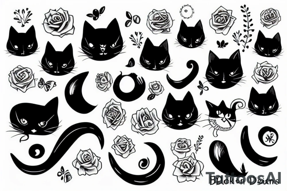 Black cat tattoo idea