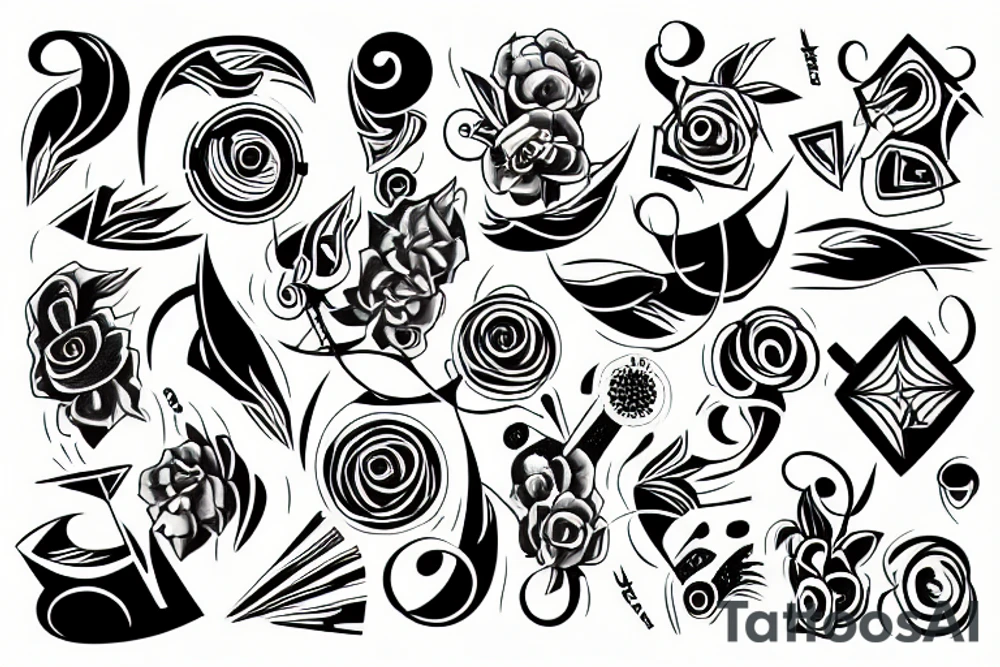 Modern and funky tattoo idea