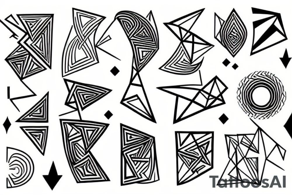 modern and geometric tattoo idea