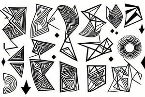 modern and geometric tattoo idea