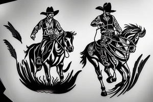 cowboy riding a stallion into the sunset tattoo idea