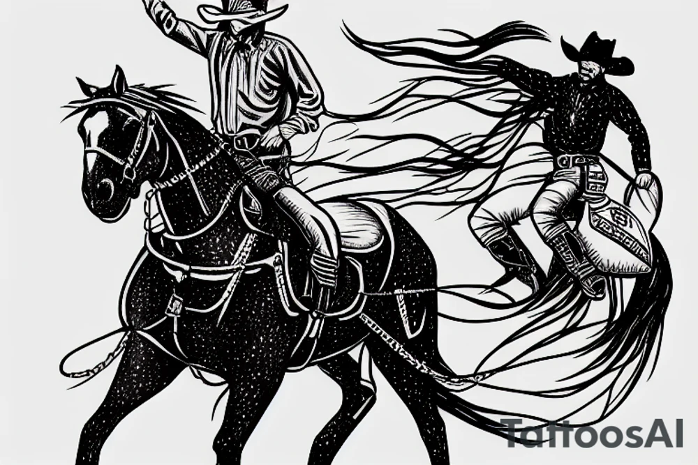 cowboy riding a stallion into the sunset tattoo idea