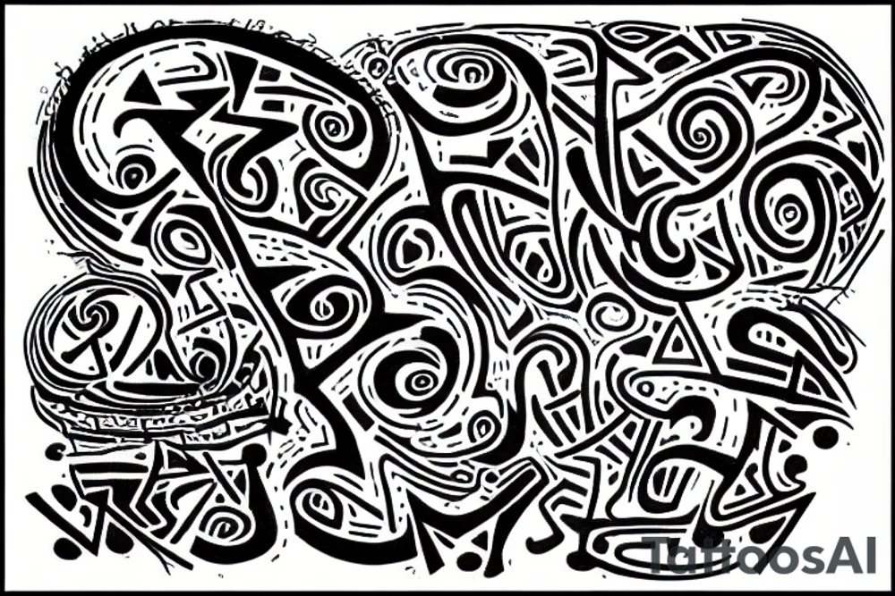 asemic writing tattoo idea