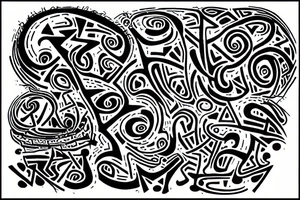 asemic writing tattoo idea