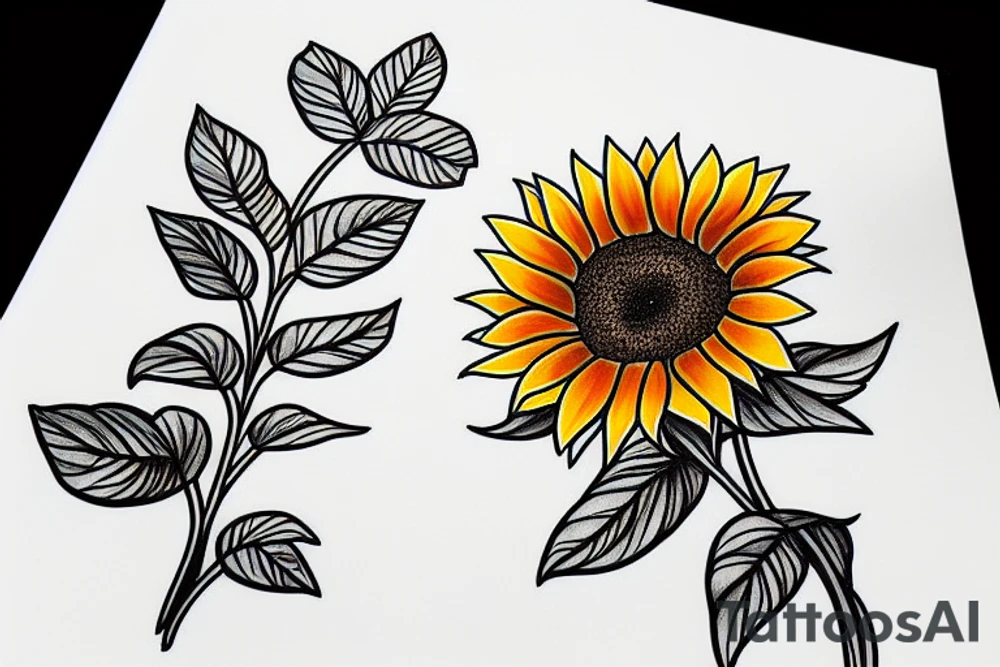 sunflower tattoo idea