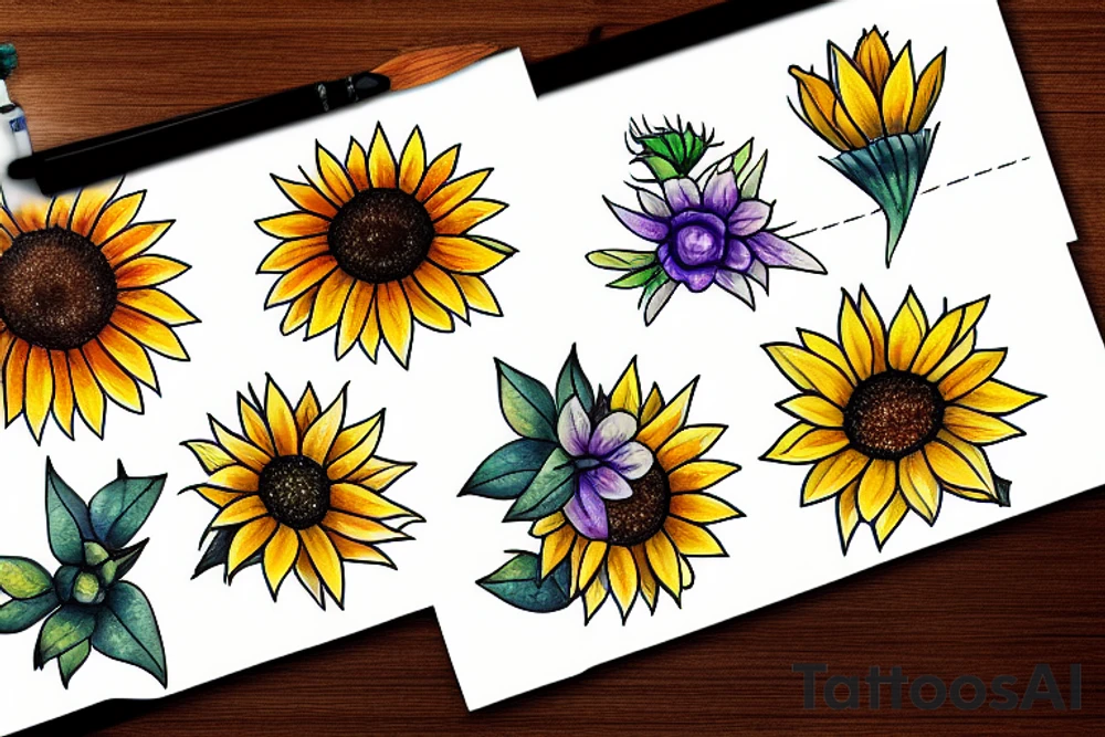 sunflower tattoo idea