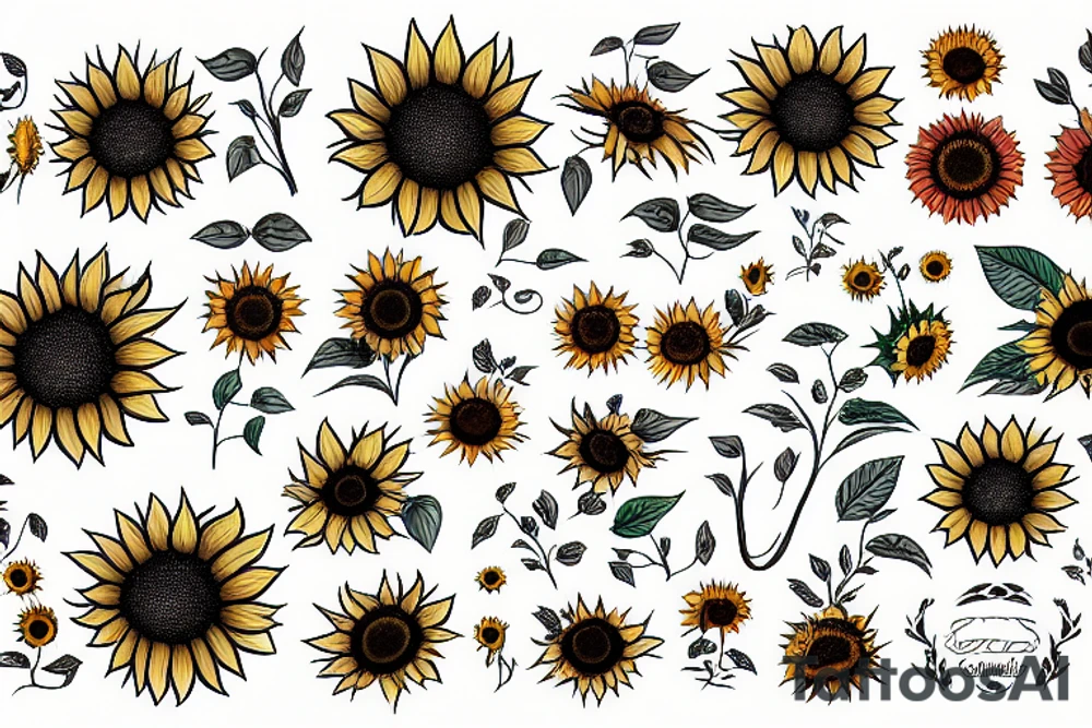 sunflower tattoo idea
