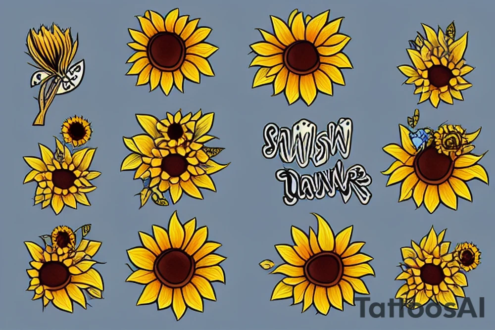 sunflower tattoo idea