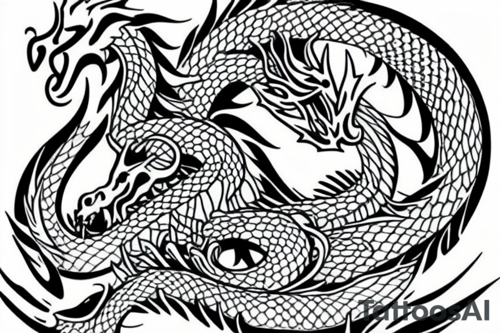 Peaceful dragon philosophy tattoo idea