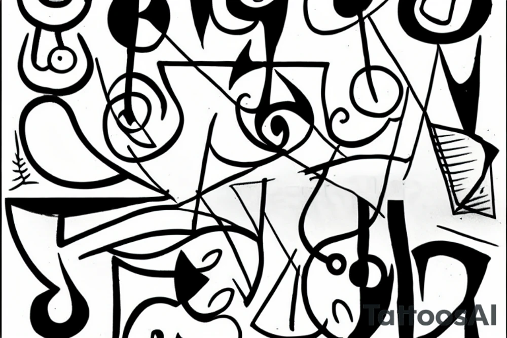 Picasso simple one line tattoo idea