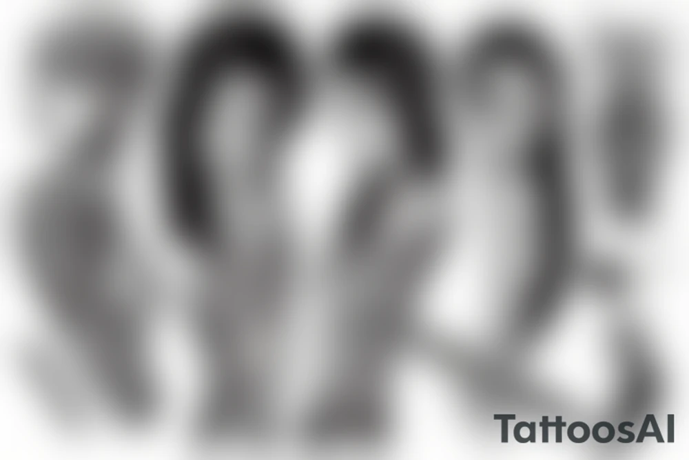 Woman with blades tattoo idea