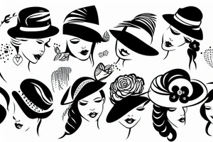 Woman with a hat tattoo idea