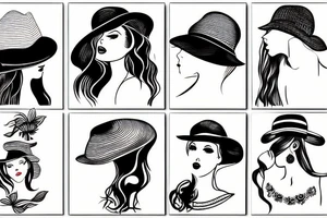 Woman with a hat tattoo idea