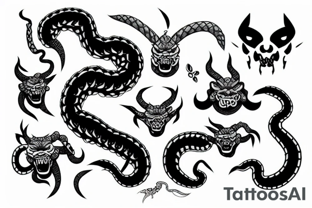 oni snake tattoo idea