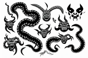 oni snake tattoo idea