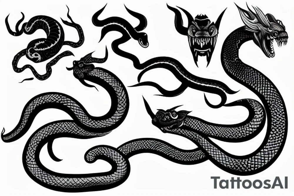oni snake tattoo idea