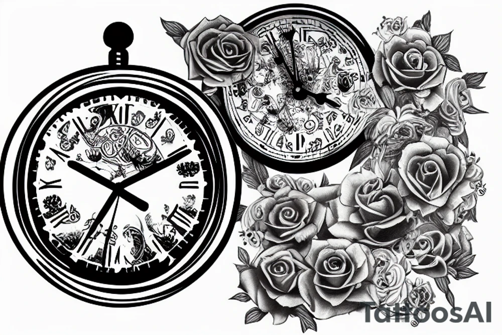 a clock
with the writing "Memento Mori" tattoo idea