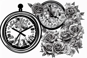 a clock
 with the writing "Memento Mori" tattoo idea