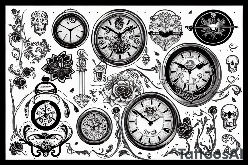 a clock
with the writing "Memento Mori" tattoo idea