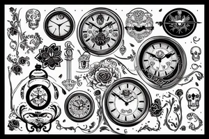 a clock
 with the writing "Memento Mori" tattoo idea