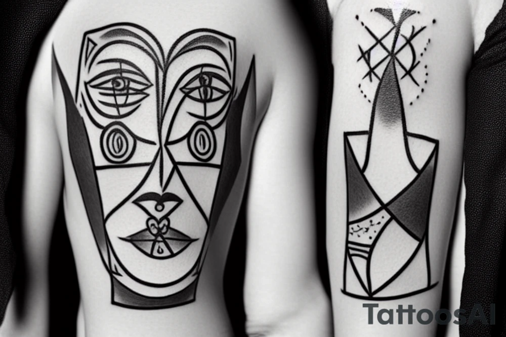 Simple Picasso art tattoo idea