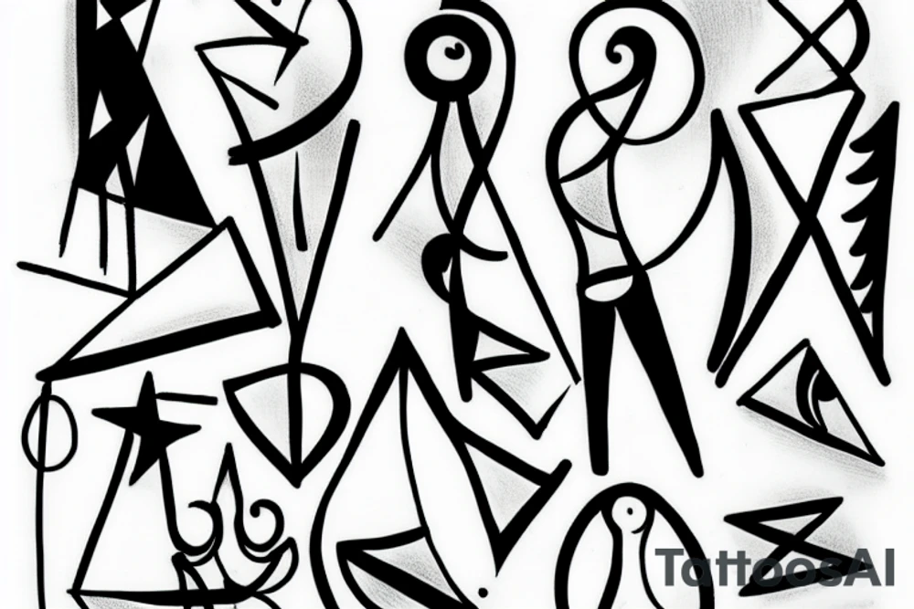 Simple Picasso art tattoo idea