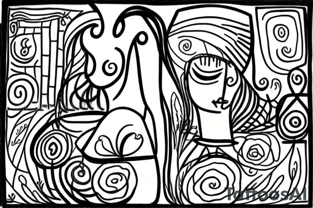 Woman in garden with a hat tattoo idea